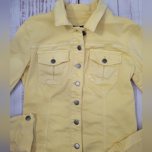 KUT From the Kloth Kara Denim Jacket Sunny Yellow Medium EUC - Picture 3 of 8